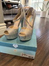 Beautiful Blue Betsy Johnson Rhinestone Heels 8
