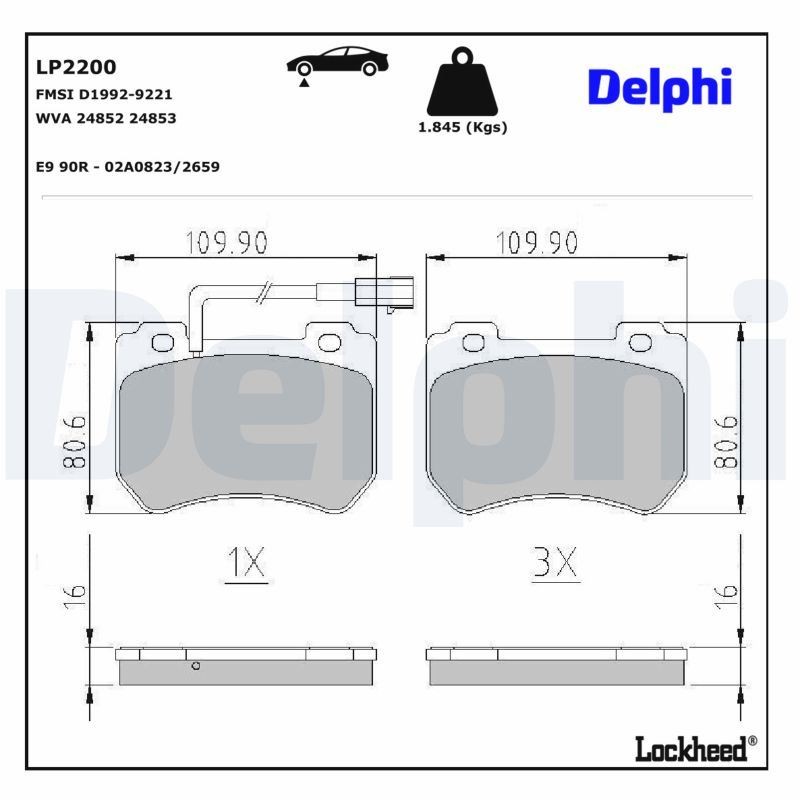 Delphi Bremsbelagsatz Lp2200, Vorne - Bild 10