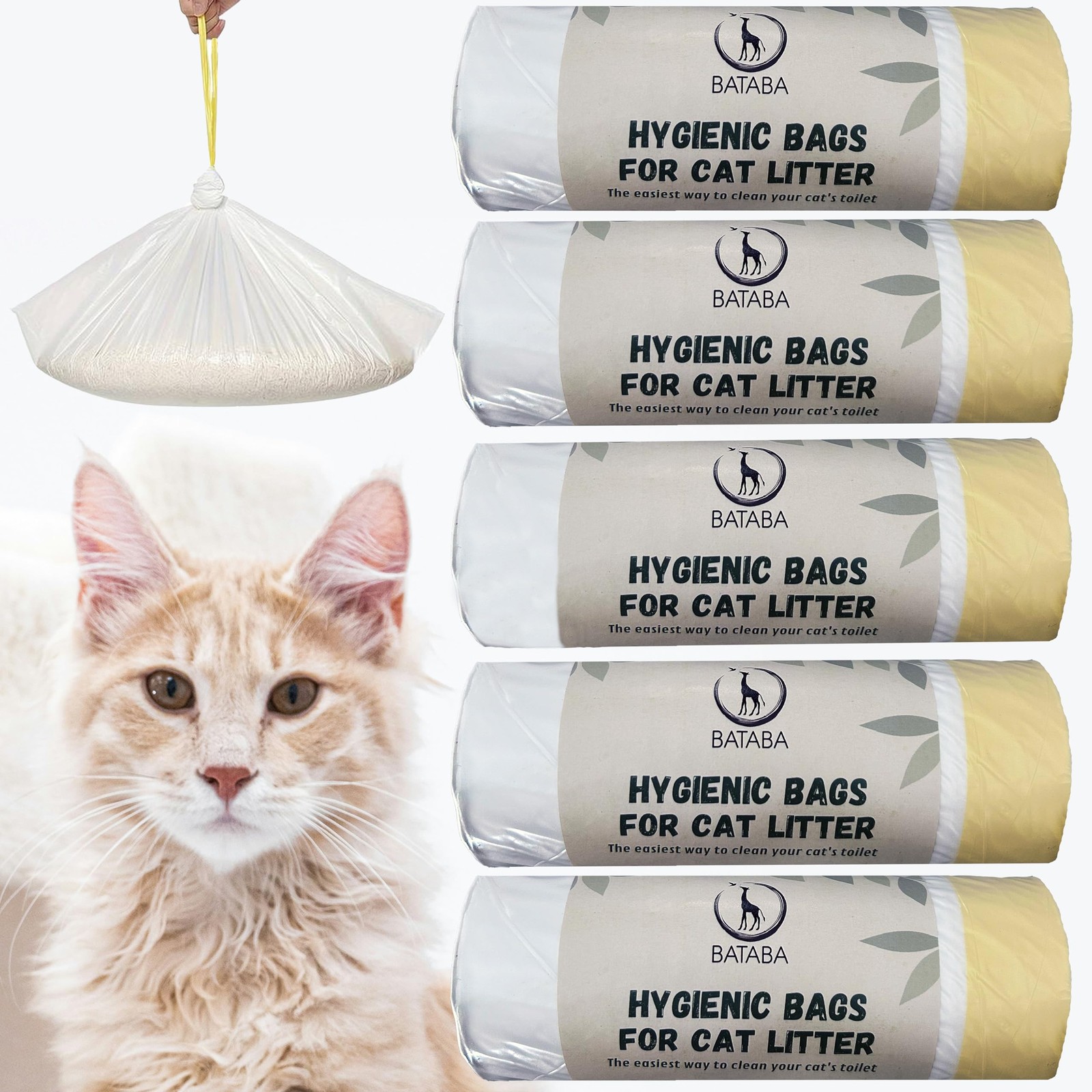 50 sacs de litière pour chat XL résistants aux griffes pour bac à litière