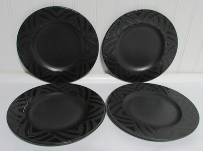 Pfaltzgraff  Midnight Sun Black  8''  Salad  Plates  Set of 4   USA