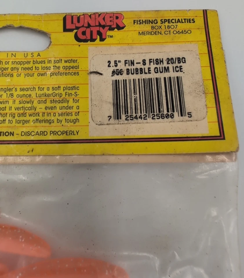Lote de 5 - Señuelo de pesca Lunker City Fin-S - #56 Bubble Gum Ice 2,5" - 20/paquete Foto 4 de 4