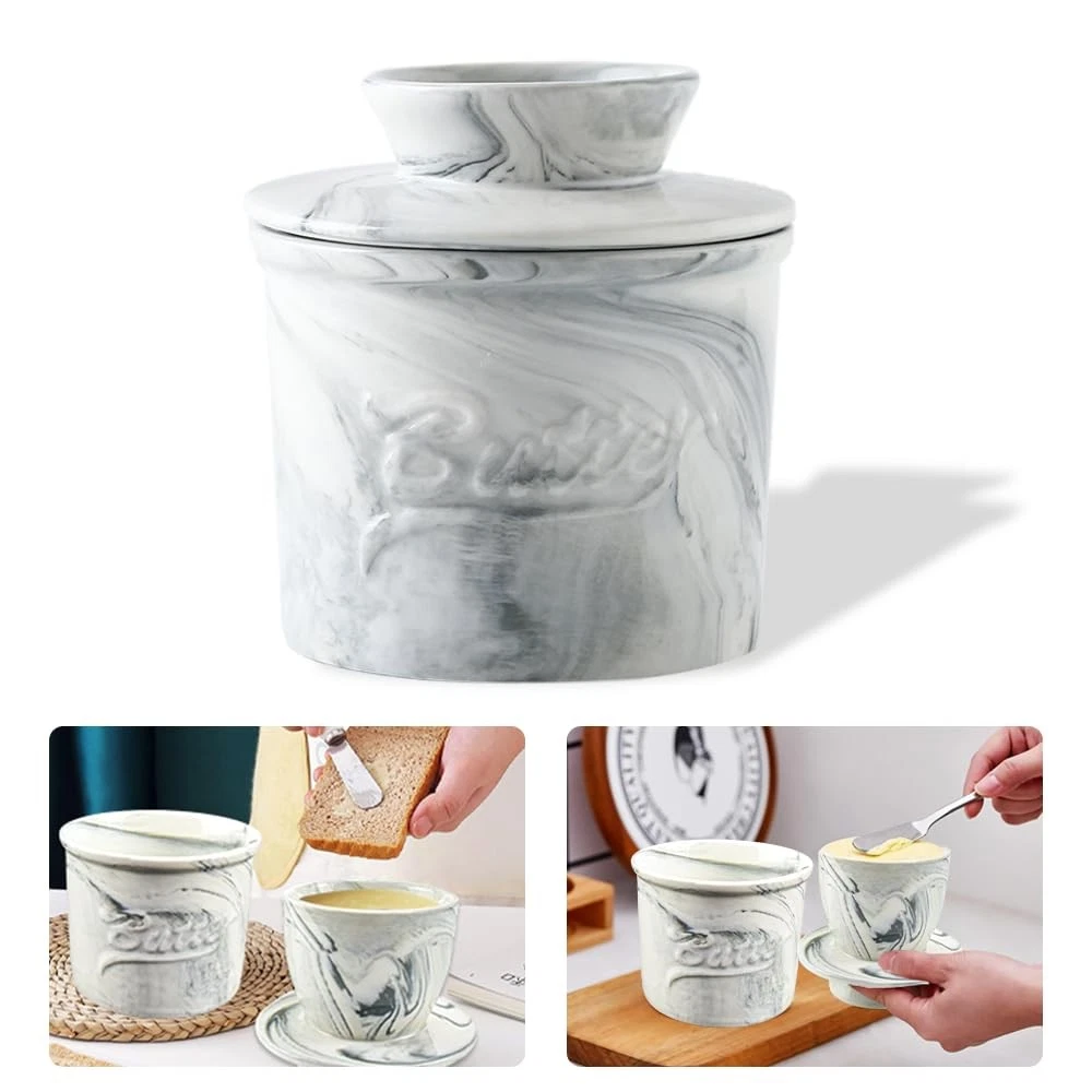 Butter Keeper Crock Ceramic Butter Crock French Butter Dish with Lid
Opens in a new window or tab