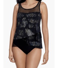 NEW Miraclesuit Mirage Tankini Top in Iridium Size 14 Bathing Suit