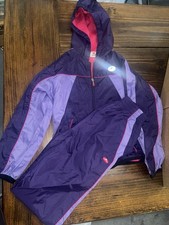 Hanes Sport Purple Two-piece Activewear Jacket and Pants Rain Outerwear Set. YM