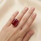 Gleaming Sunset Orange Sapphire Huge 45Ct 925 Sterling Silver Rose Gold Rings