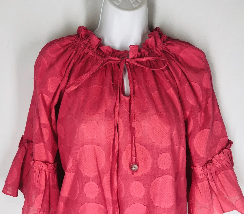 NUEVO Vestido Mud Pie Sandía Rosa S 4 6 Chloe Volantes Playa Cubrir Nuevo con Etiquetas Foto 3 de 4