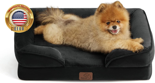 Small Orthopedic Dog Bed - Washable Bolster Dog Sofa Beds for Small Dogs, Suppor