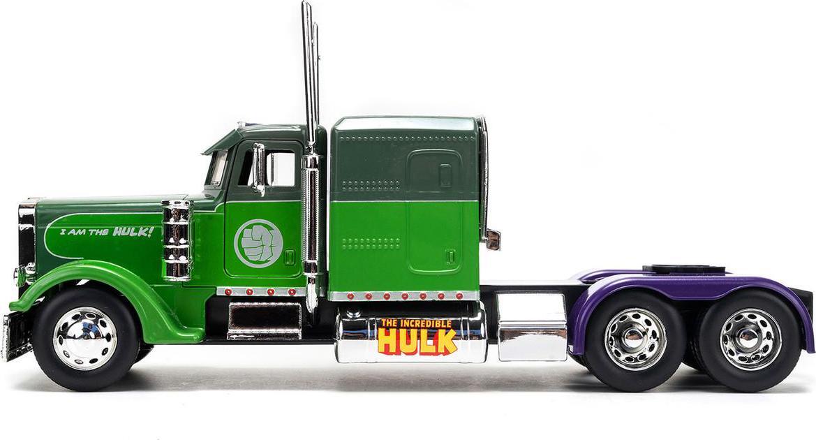 送料込み PETERBILT MODEL 379 トラクター・トレーラーセット 1992 Peterbilt 379 Tractor Green The Incredible Hulk Marvel