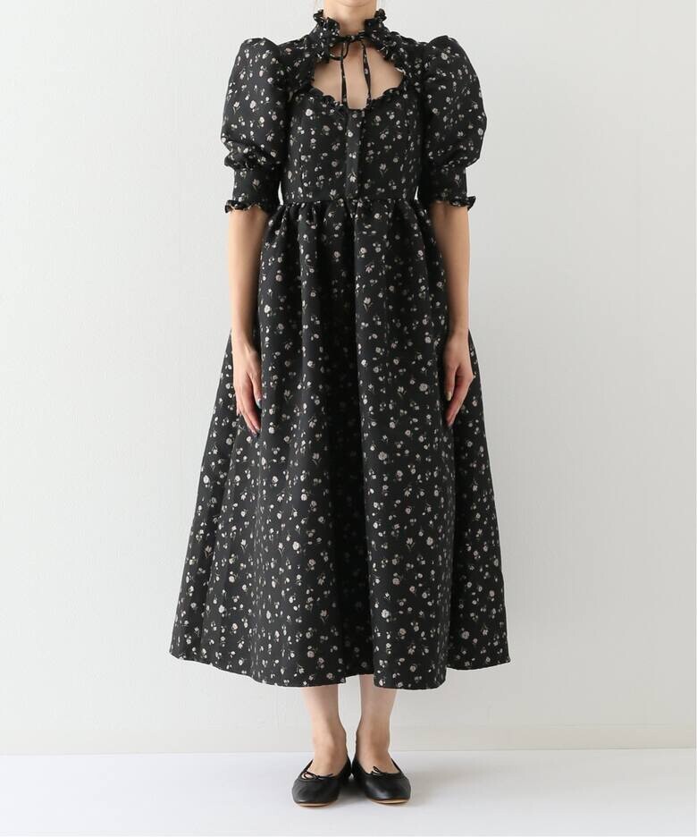 knee length dresses for ladies Baltic Born Womens Agnes Satin Maxi Dress | Dark Green Floral main image 0