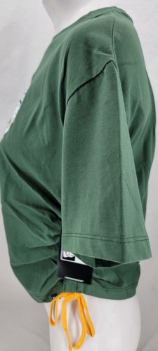 NEW Oakland A's Athletics New Era Green SS Crop Rouched Tee Shirt Women's S - Picture 2 of 9