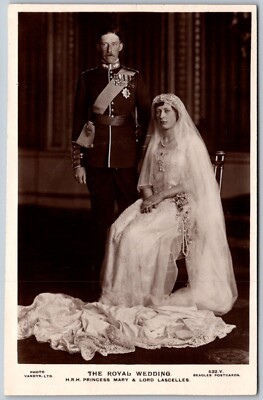 Postcard RPPC Princess Mary Lord Lascelles Royal Wedding RF03