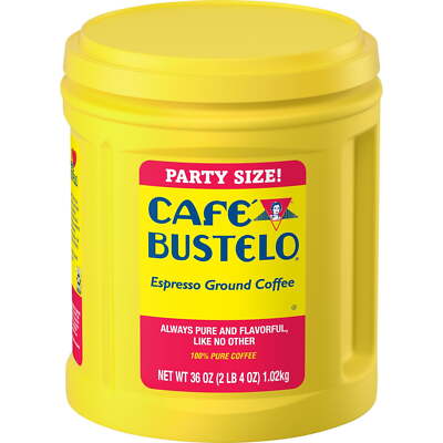 Cafe Bustelo Espresso Ground Coffee, Dark Roast, 36 oz Canister