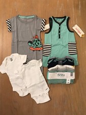 New Carter's/Others Infant Boys Summer Clothing Lot of 10 2 Used Size Newborn