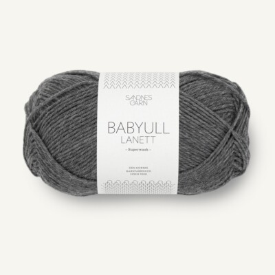 BABYULL LANETT von SANDNES GARN - MØRK GRÅMELERT (1053) - 50 g / ca. 175 m Wolle