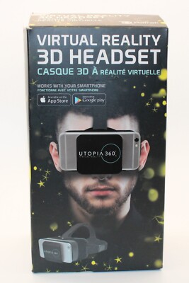 Utopia 360 VR Headset with Wireless Bluetooth Controller for iPhone & Android
