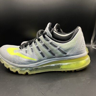 Men's Nike 2016 Airmax Volt Green Grey Size Running Shoes 806772 017 size 