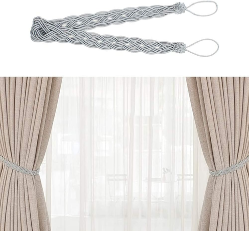 4 Stück Geflochtene Vorhang Raffhalter, Vorhang Seil Vorhang Raffhalter Haken fü - Bild 5 von 7