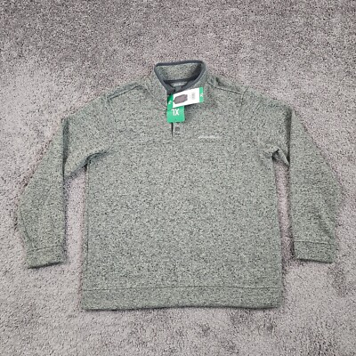 Eddie Bauer Sweater Mens XL Gray Fleece 1/4 Snap Pullover