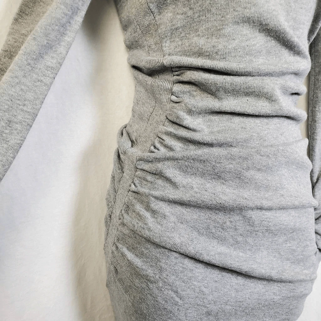 UNDERCOVER Abito maglione bodycon maglia arricciata manica lunga grigio Victoria’s Secret XS