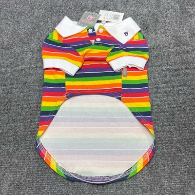 DOGO Dog's Polo Shirt Rainbow Size Large