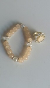 Authentic Gorgeous gold plated ring women party jewelry adjustable with free Bracelet