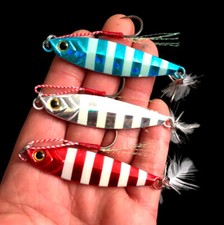 3PCS 15-80g Offshore Micro Butterfly Glow Metal Jigs Fishing Lure For Tuna Bass