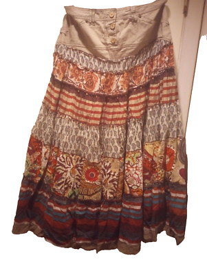 Boston Proper boho gypsy skirt maxi L gorgeous uniquely made pre owned by me!