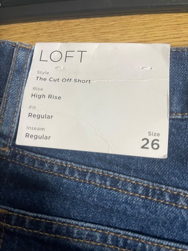 Loft The Cut Off Short Womens Size 2 Medium Wash Blue Denim - Picture 4 of 8
