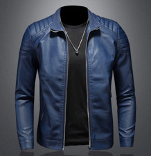 Giacca in vera pelle di agnello da uomo calda nera cappotto slim biker giacca moto