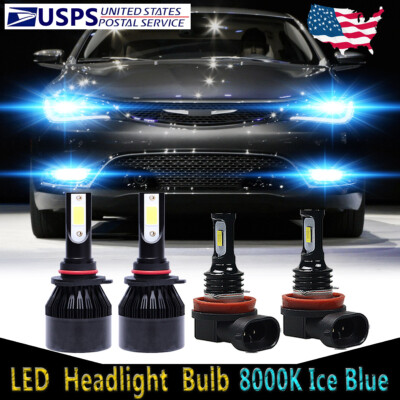 For Chrysler 200 2013-2015 - 4X LED Headlight High Low Beam + Fog Light Bulb C9L