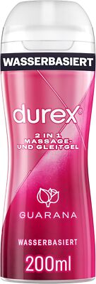 Durex 2 in 1 Massage- und Gleitgel Guarana   Mit geschmeidiger Textur für Ganzkö