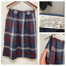 Compliments The Edinburgh Woollen Mill Tweed Wool Tartan Pleated Midi Skirt 14