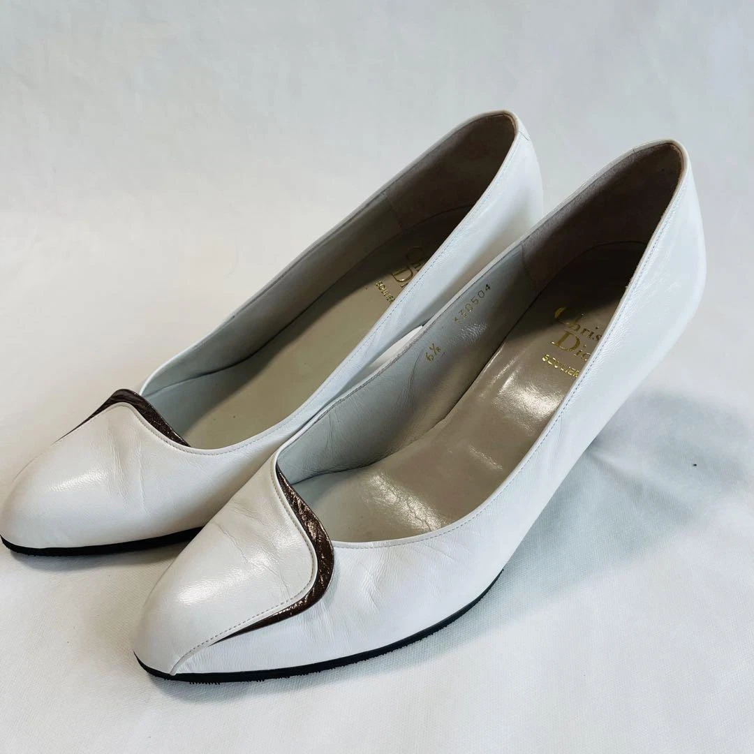 Escarpins Christian Dior talon cuir blanc EU36,5/US6,5 37201c