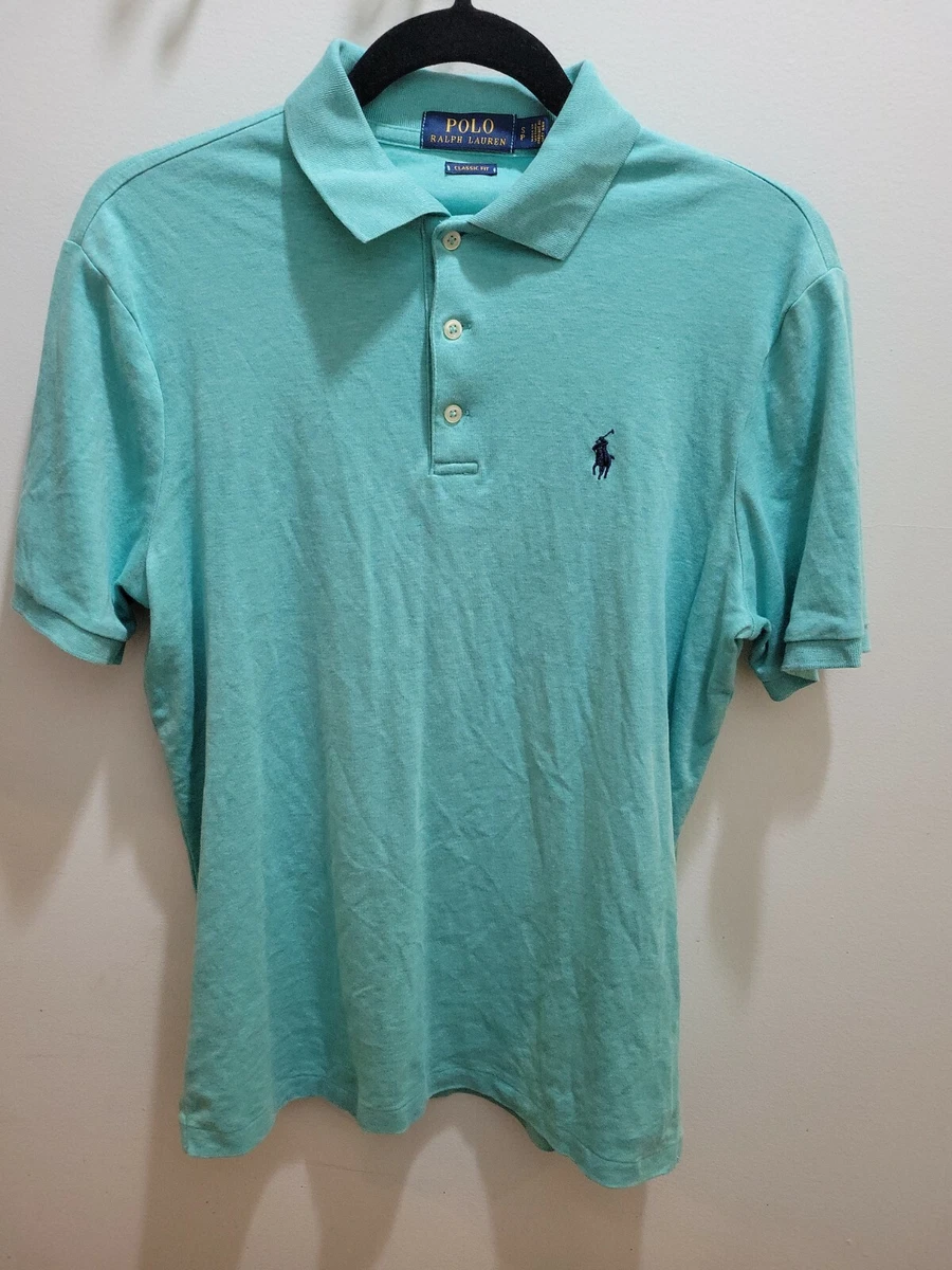 Teal green top polo shirt