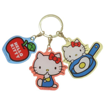 Sanrio Characters Hello Kitty 3 Charm Keychain ''Food'' Japan Limited Original