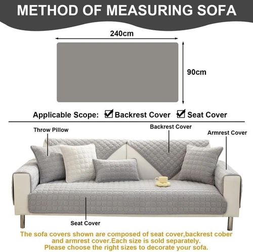 Verdicker Sofabezug Plüsch Sofakissen Karo rutschfest Sofabezug Sofa Handtuch USA - Bild 33 von 46