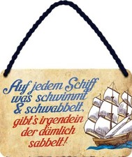 schilderkreis24 &ndash; Blechschild Lustiger Seemanns Spruch &ldquo;Auf jedem Schiff schwimm