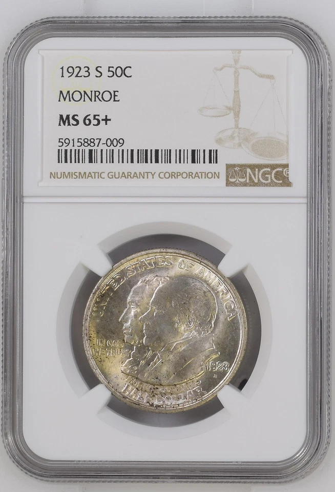 1923-S Monroe Commemorative Half Dollar NGC MS-65+ EXCEPTIONAL - Image 3 of 4