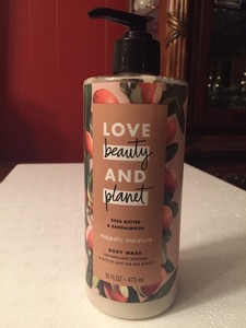 love beauty and planet shea butter and sandalwood body wash