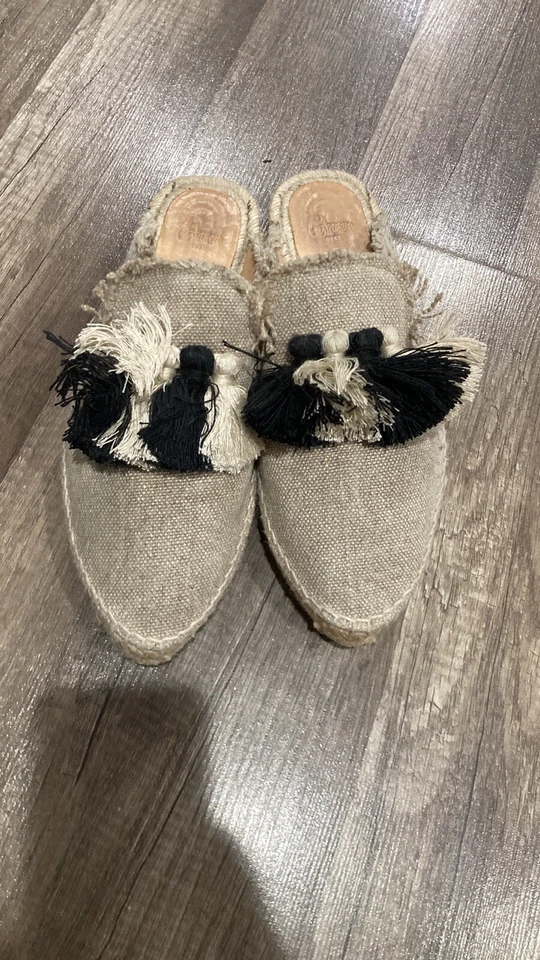 CASTAÑER холст кисточки акценты мул слайд Espadrille плоскостях размер 39 США 8 - Изображение 3 из 4