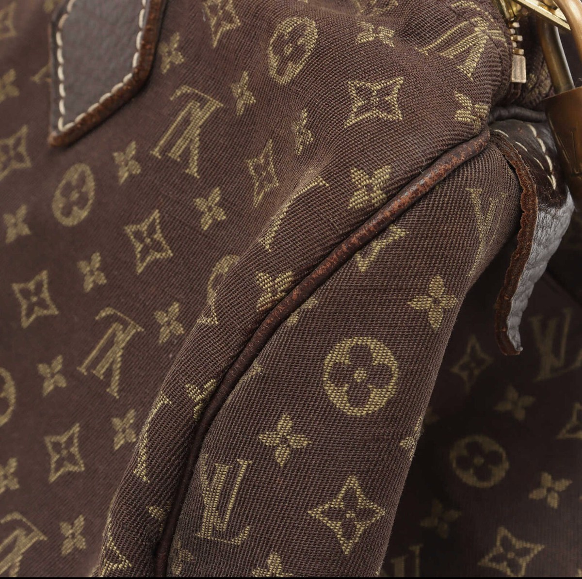 Louis Vuitton Women Speedy 30 Brown Monogram Denim Top Handle 