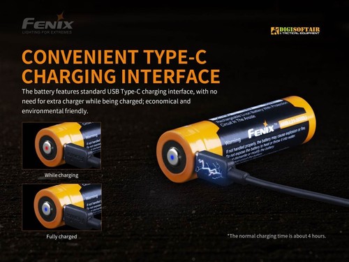 FENIX Batteria Ricaricabile 21700 5000 mAh con ingresso usb ARB-L21-5000U - Imagen 2 de 4