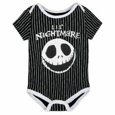 Disney Store Jack Skellington Nightmare Before Christmas Baby Bodysuit 3 6 9 12M