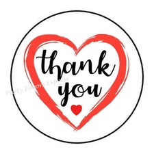 THANK YOU HEART ENVELOPE SEALS LABELS STICKERS PARTY FAVORS