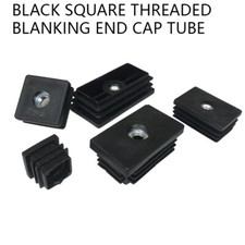 Square Threaded Blanking End Cap Tube Inserts Table Dust Nut Plug M6/8/10 Black