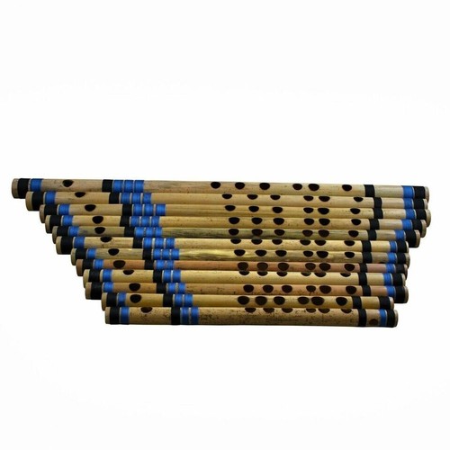 Bamboo Flute Beautiful Wooden Handmade Indian Bansuri Complete Set Of 13 Pcs