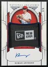 ROMAN ANTHONY 2024 PANINI NATIONAL TREASURES PROSPECT LOGO TAG PATCH AUTO 3/5