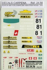 PORCHE 996 GT3 N� 81 LE MANS 2000 HARBERTHUR RACING DECALS CARPENA 1/24