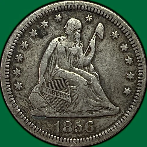 1856 Seated Liberty Quarter Choice Very Fine VF+/XF Coin #34622