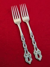 Lot Of 2 Oneida Community CHANDELIER Stainless Glossy Dinner Forks Flatware